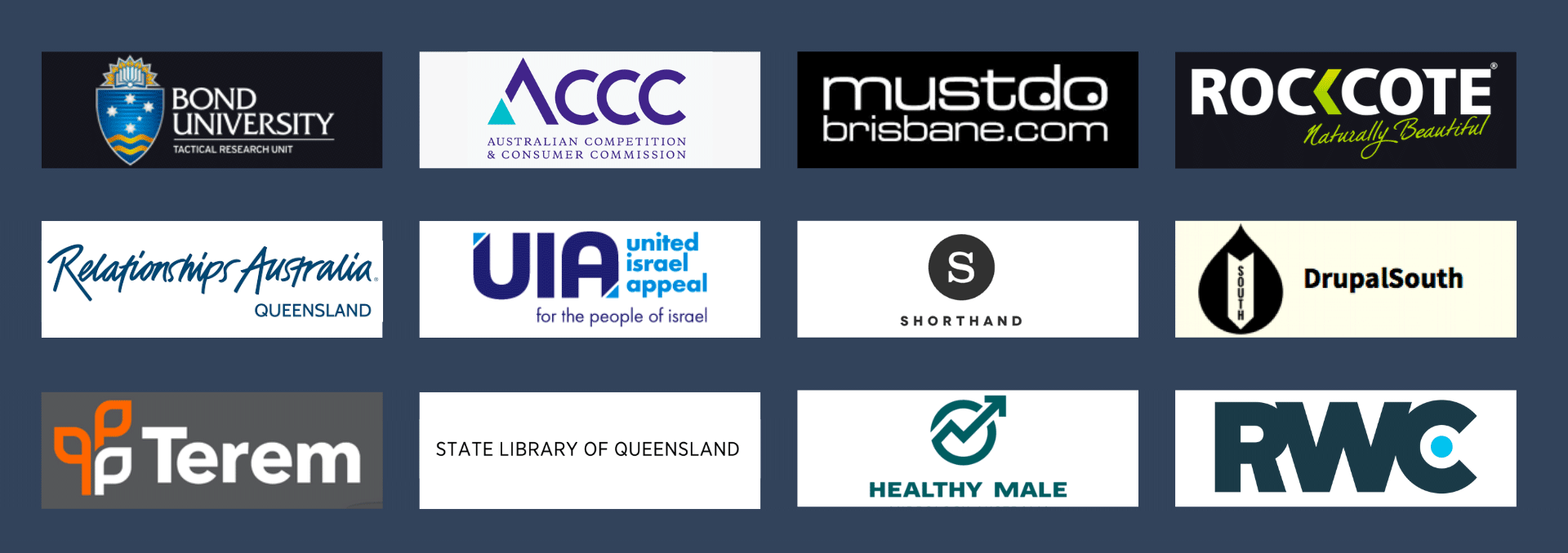 Tomato Elephant Studio clients 2022 :: Relationships Australia QLD :: ACCC :: Rockcote
